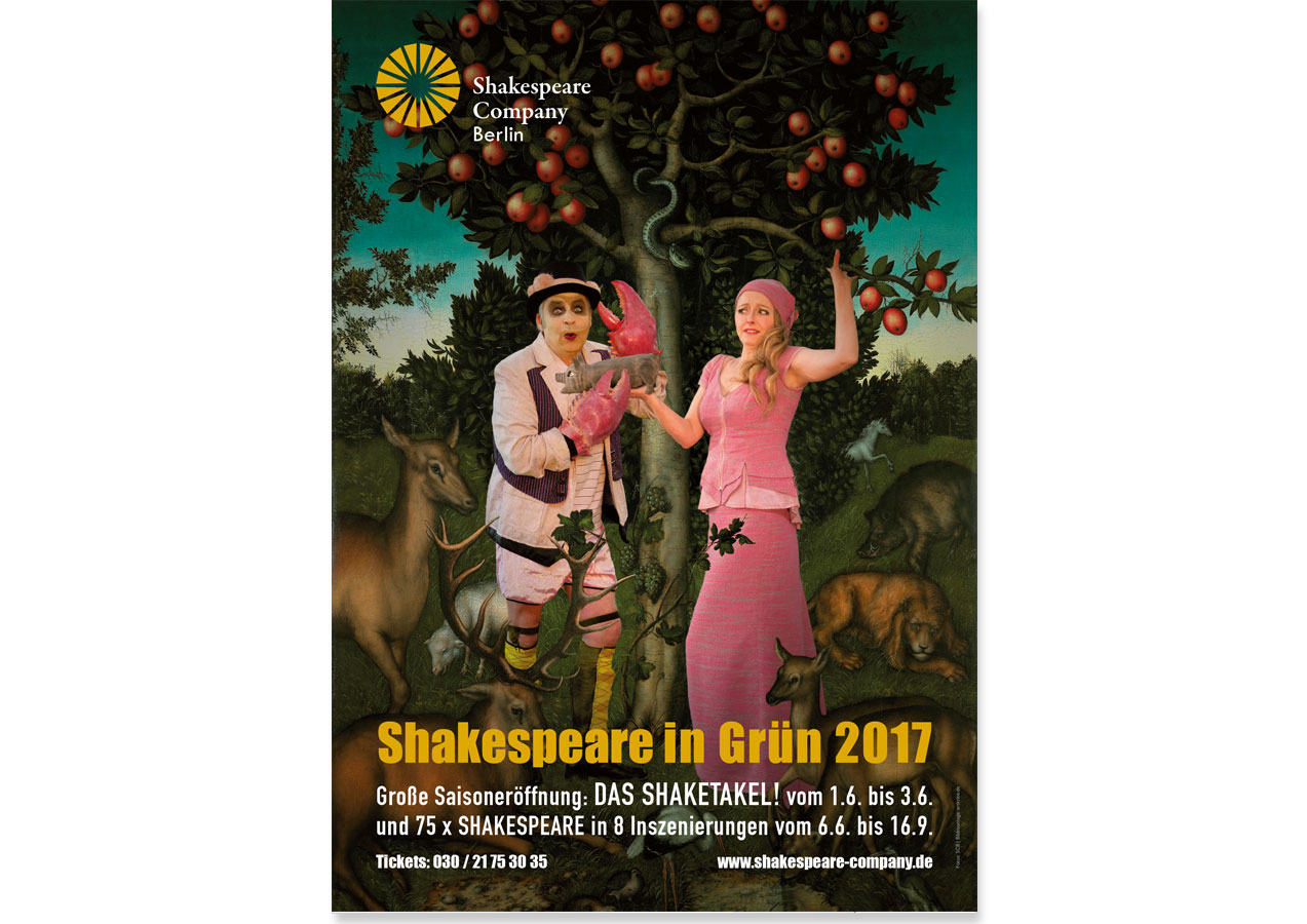 Plakat, "Shakespeare in Grün 2017", Shakespeare Company Berlin